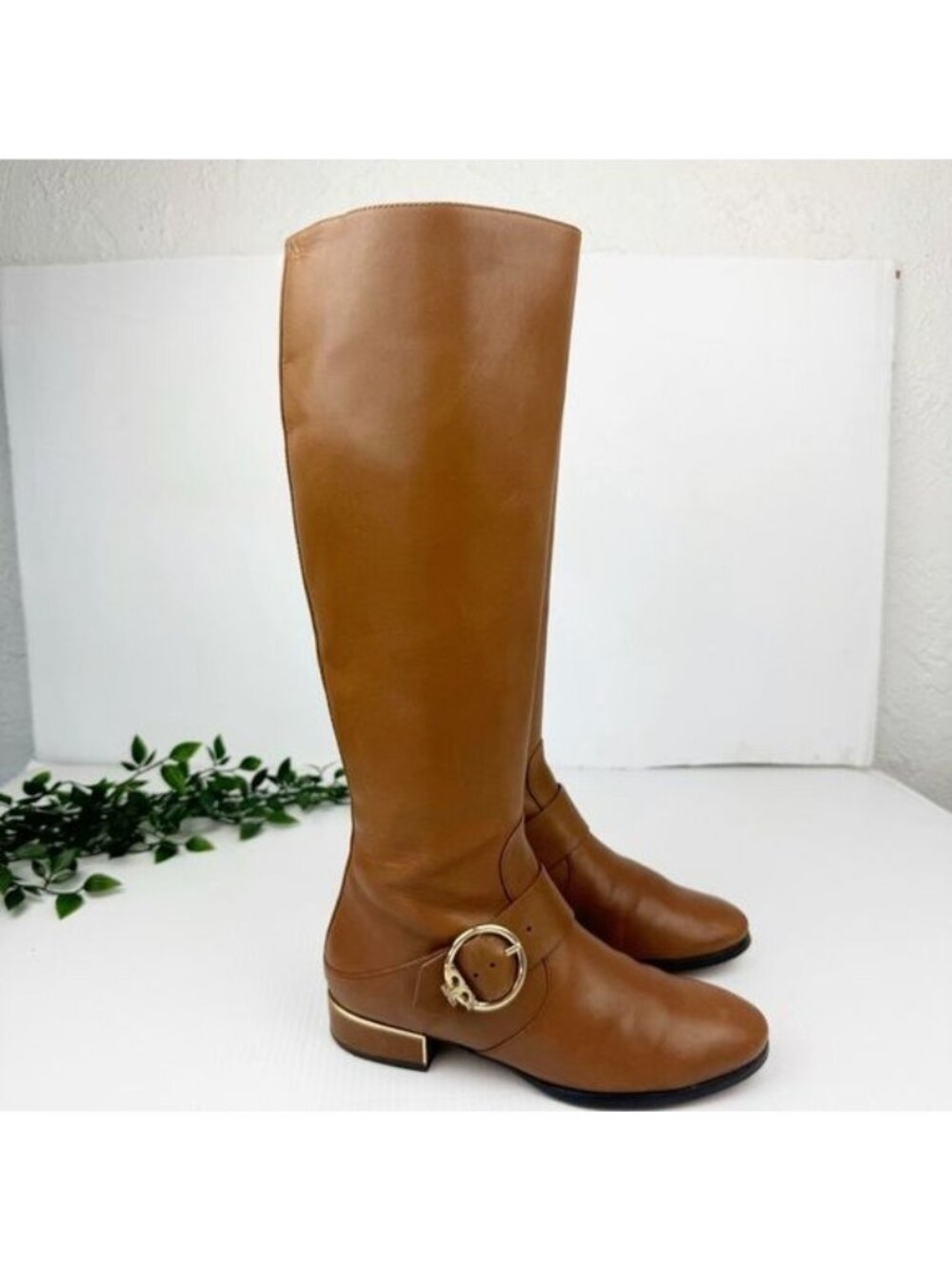 Tory Burch Sofia Riding Boots Hi Veg in Festival Brown Size 7